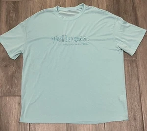Adult Small Teal Short Sleeve Embroidered Wellness Soft Shirt Embossed - Picture 1 of 6