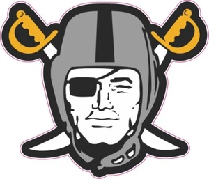 Raiders Helmet Inspired White Sword Mini Football Helmet Decals - Picture 1 of 3