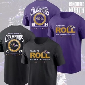 Baltimore Ravens 2024 AFC North Division Champions S-3XL For Fans - Picture 1 of 4
