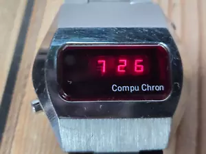 Orologio Vintage COMPU CHRON LED Digitale Quarzo - Funzionante - Foto 1 di 10