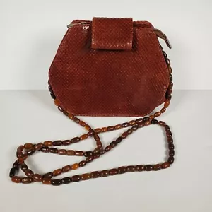 Emporio Armani Women's Crossbody Purse Faux Snake Skin Beaded Strap - Picture 1 of 10