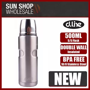 D.LINE Oasis Double Wall Insulated S/S Drink Bottle Flask 500ml Sliver! - Picture 1 of 1