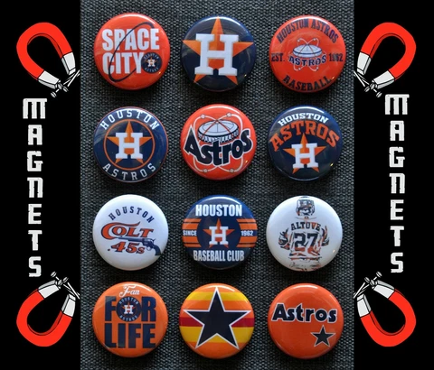 Houston Astros  - 1 1/2" Inch Magnet Set  (Set of 12) Cover