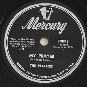 The Platters 78rpm 10" My Prayer & Heaven On Earth Mercury Record 1956 R&B - Picture 1 of 4