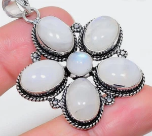 Moonstone sterling silver flower pendant - Picture 1 of 1
