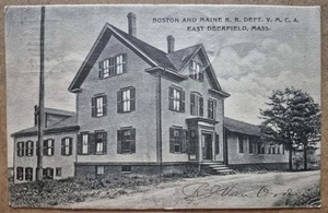 East Deerfield, MA.  Boston & Maine R. R. Dept. Y. M. C. A.  - 1907 Postcard - Picture 1 of 2