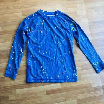 儿童游泳衬衫长袖蓝色 xs UPF 50 男女皆宜 — 第 1/4 张图片