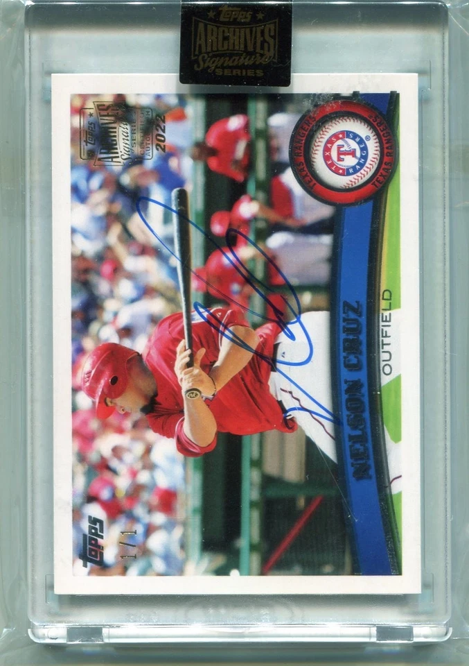 NELSON CRUZ 2022 TOPPS ARCHIVES SIGNATURE SERIES 2011 TOPPS AUTO 1/1 - Image 1 of 1
