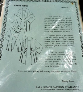 *LOVELY VTG Grant Park JACKET Park Bench Patterns Sewing Pattern #2 FF - Picture 1 of 2