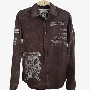 Eighty Eight Shirt Long Sleeve Mens S Black Y2K Gothic - Picture 1 of 8
