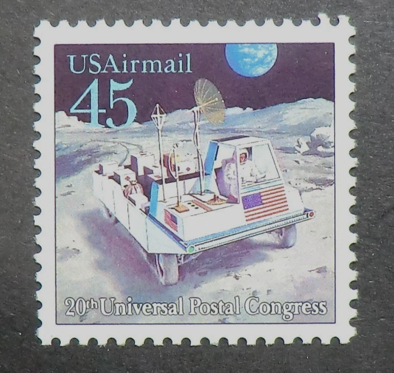 C124 MNH 1989 45c Moon surface Rover 20th UPU Congress Future Mail Delivery - Image 1 of 1