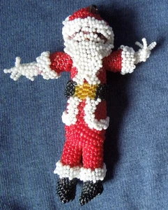 Zuni Beaded SANTA CLAUS Christmas *Dark Red Beads* 4.5 Inch* Free Shipping* - Picture 1 of 10