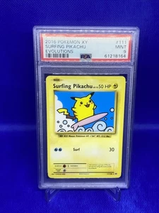 2016 Pokemon Surfing Pikachu 111/108 Secret Rare XY Evolutions - PSA 9 - Picture 1 of 13