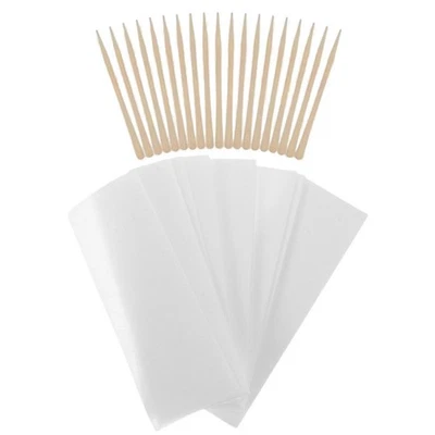  1 Set Disposable Wax Strips Body Hair Removal Wax Strips with Wooden Sticks for - Image 1 of 4