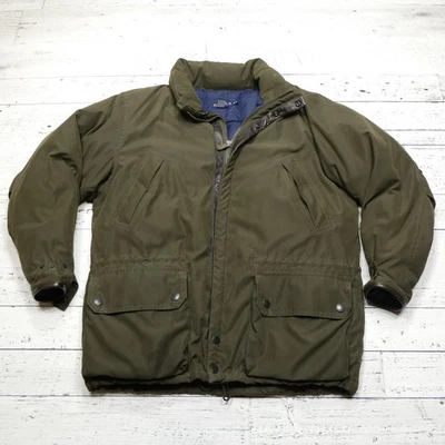Nautica Jacket Mens Extra Large Green Down Insulated Leather Trim Winter Coat - Image 1 of 4