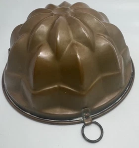Vintage Victorian Copper Jelly Pudding Dessert Mold Kitchen Primitive 9” x 4” - Imagen 1 de 12