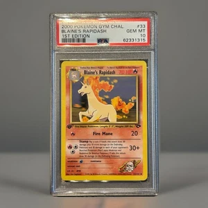 Blaine's Rapidash 1st Edition Gym Challenge 33/132 PSA 10 - Picture 1 of 2