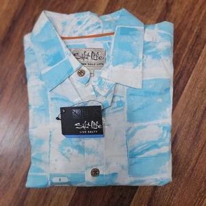 Salt Life Button Up Shirt Fish Print Short Sleeve Casual Top Size S Hawaiian - Picture 1 of 10
