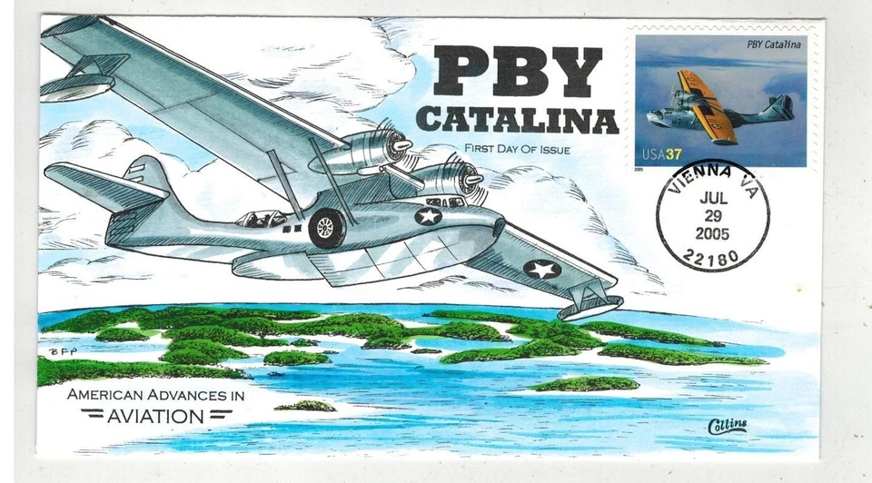 COLLINS HANDPAINTED AVIATION ADVANCES CLASSIC AIRPLANES PBY CATALINA - Image 1 of 1
