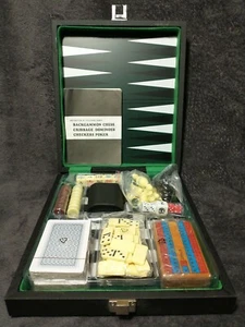 6 In One Game Set Case( Backgammon, Chess, Cribbage, Dominos,Checkers, and Poker - Picture 1 of 6