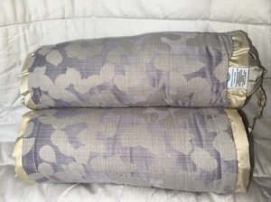 New Martha Stewart Bolster Pillows 17”x7”, Purple And Beige- One Of Two- “e” - Picture 1 of 6