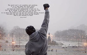 IMAGEN TIME4 ROCKY BALBOA BOXER IMÁGENES LIENZO arte con marco de cuña CITAT INGLÉS - Imagen 1 de 4