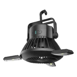 Solar Camping Light & Foldable Fan – Rechargeable, USB, 3-Speed for Tents - Picture 1 of 7