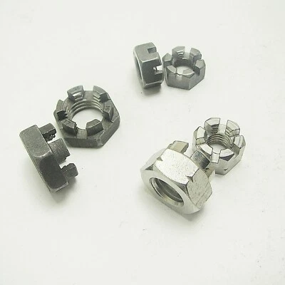 Feingewinde oder Regelgewinde Kronenmutter , Sicherungs-Mutter, hohe-nied. Form, - Bild 1 von 2