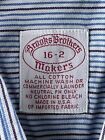 VTG Brooks Brothers Makers Long Sleeve Button Up Shirt Blue Striped 16 32 USA
