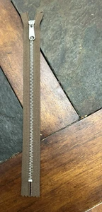 YKK Metal Zipper ~ 11 inches 5m Silver pull Brown ~ jacket bags pillow - Picture 1 of 6