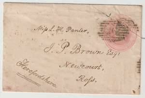 1853 RED ROSS HEREFORD SKELETON & TP WALHAM GREEN LONDON POSTMARKS 1d PINK ENV - Picture 1 of 3