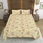 Jaipuri Print Cotton king 90 by 108 Floral Bedsheet with pillow BS-80 Multicolor