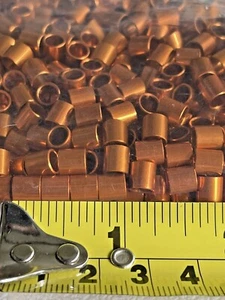 LOT Colored Anodized Aluminum 1/4” Mini Small Cut Tube Bead Craft Jewelry Orange - Picture 1 of 3