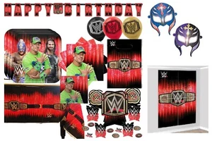 WWE Smash Party Plates, Napkins, Table Cover, Mask & More (Pick What You Need) - Picture 1 of 19