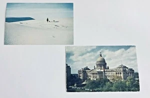 Juego de 2 postales vintage de Nuevo México y Mississippi Jackson St Capitol - Sands - Imagen 1 de 2