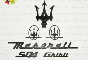 Juego de pegatinas Maserati Emblema Ghibli SQ4 Rejilla Tridente Negro Mate Insignia - Imagen 1 de 1