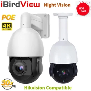 iBirdView 8MP 4K POE PTZ Camera 30X Optical Zoom HD IR 80m Hikvision Compatible - Picture 1 of 22