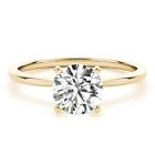 14K Yellow Gold Engagement Ring Solitaire Lab Grown Diamond (Round E SI1 1Ct.)