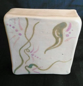 Placa de pared cuadrada de cerámica decorativa para artista original tipo caja 3,5"x3" - Imagen 1 de 5