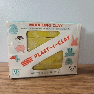 Vintage Amaco Plast-I-Clay Yellow Modeling Clay. New Never Hardening 1 Pound LB - Picture 1 of 2