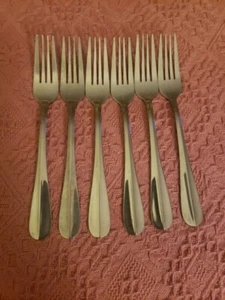 Set Of 6 Cambridge Silver AURORA 18/0 Stainless Dinner Forks 8 1/8" - Picture 1 of 5