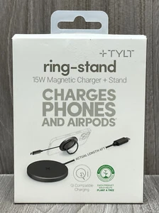 TYLT 15W Magnetic Phone & Airpods Charger MagSafe Ring Stand - Black - Picture 1 of 1