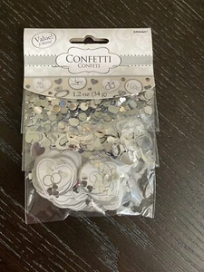 True Love Konfetti DREIERPACK Hochzeit Braut Glitzer Tischdeko Silber - Bild 1 von 2