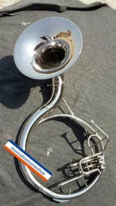 SOUSAPHONE 22 INCH BELL IN SILVER POLISH MADE OF PURE BRASS +CASE +FREE SHIPPING - Picture 1 of 6