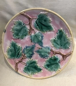 Antique Etruscan Majolica Leaf Compote Pastry Server - Picture 1 of 18