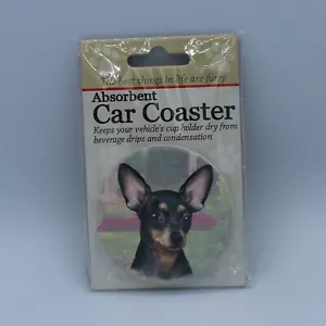 Super Absorbent Stone Car Coaster Black Chihuahua Dog - Bild 1 von 1