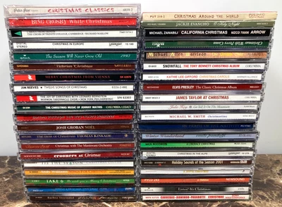 Lot of 40 Christmas Holiday CDs Elvis Presley James Taylor Johnny Mathis Barbra Foto 1 de 4