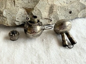 Navajo Indian sterling mini pottery vessels jugs pendants RRW - Picture 1 of 8