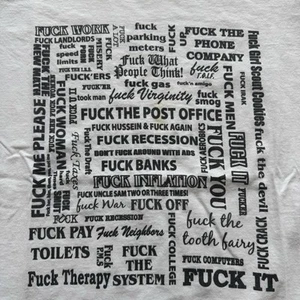 Vintage Offensive Humor Tshirt F*ck Everything Y2K weiß Shirt Herren Large Tee - Bild 1 von 13