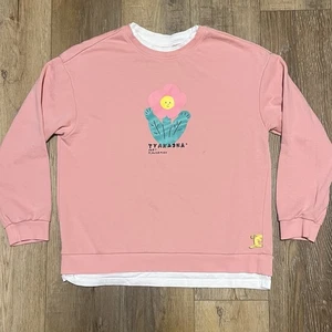 Y2K Tyakasha Streetwear Fart Flowerman Crewneck Sweater M Pink Whimsical Rare - Picture 1 of 7